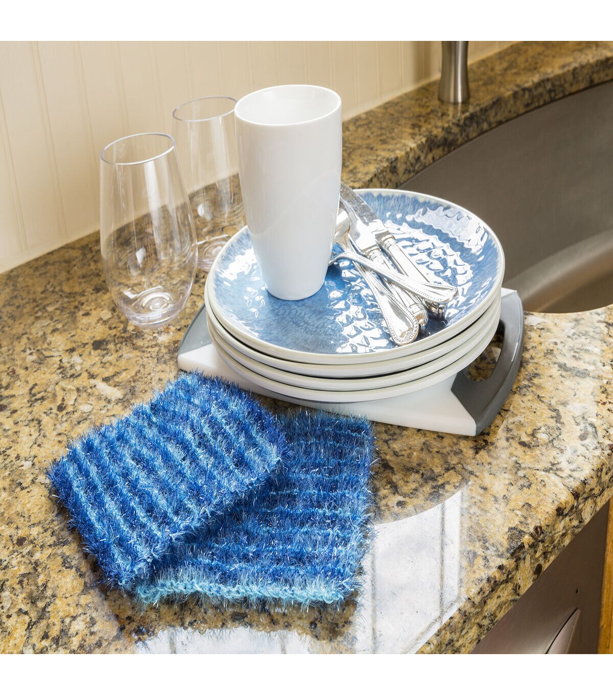 Red Heart Scrubby Sparkle 174yds Worsted Polyester Yarn