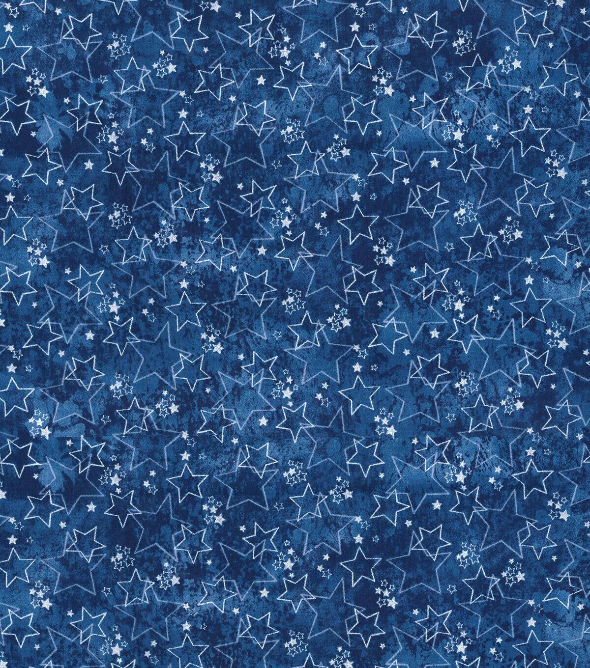 Fabric Traditions Illusions Blue Stars Blender Patriotic Cotton Fabric