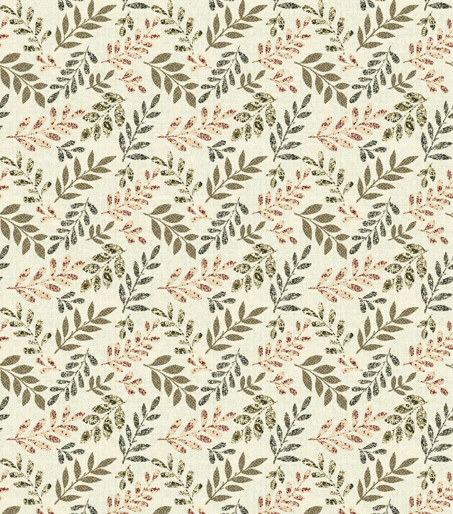 Pattern Trap Leaves on Cream Quilt Cotton Fabric by Keepsake Calico