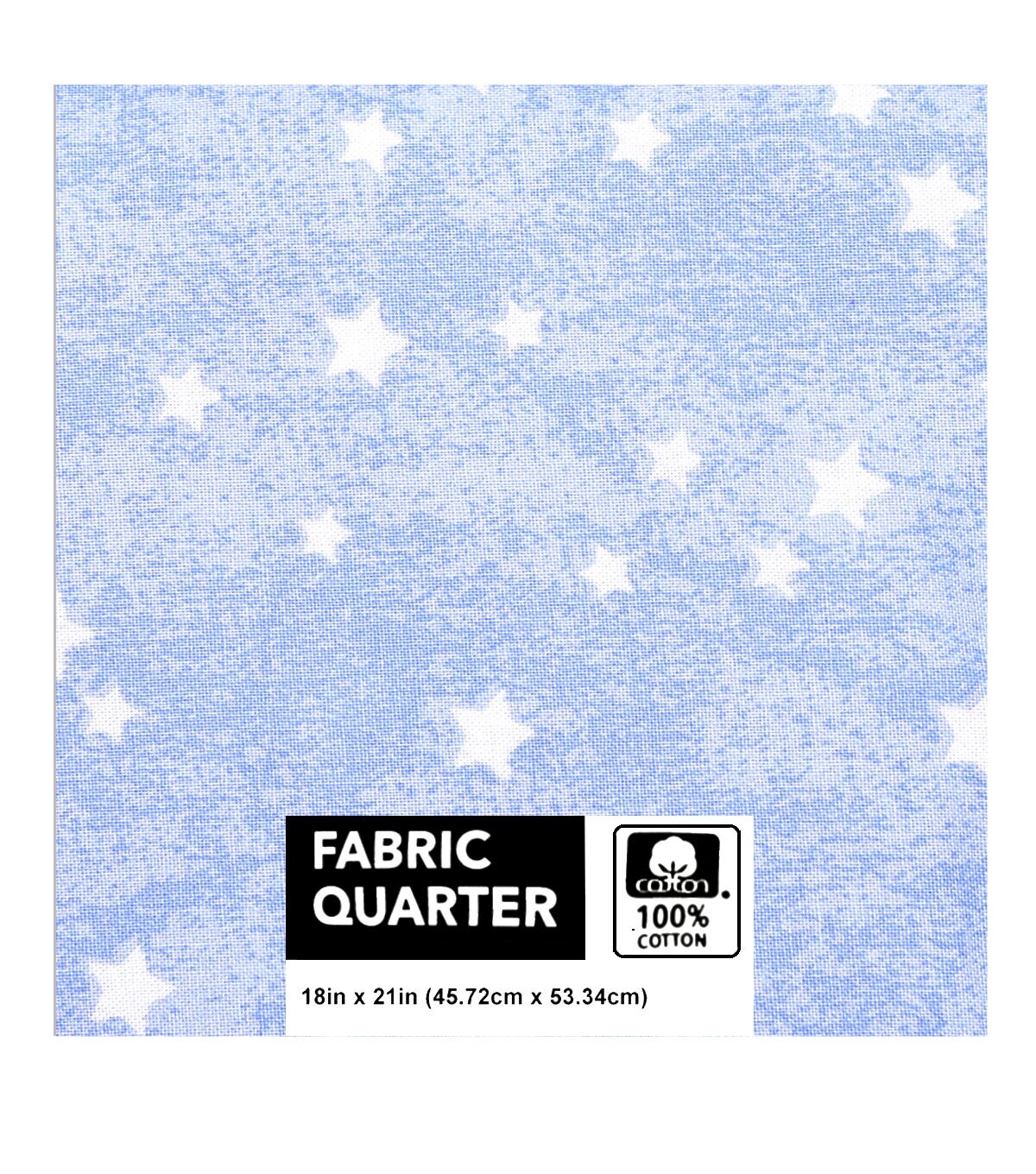 18 x 21 Stars on Blue Cotton Fabric Quarter 1pc by Keepsake Calico