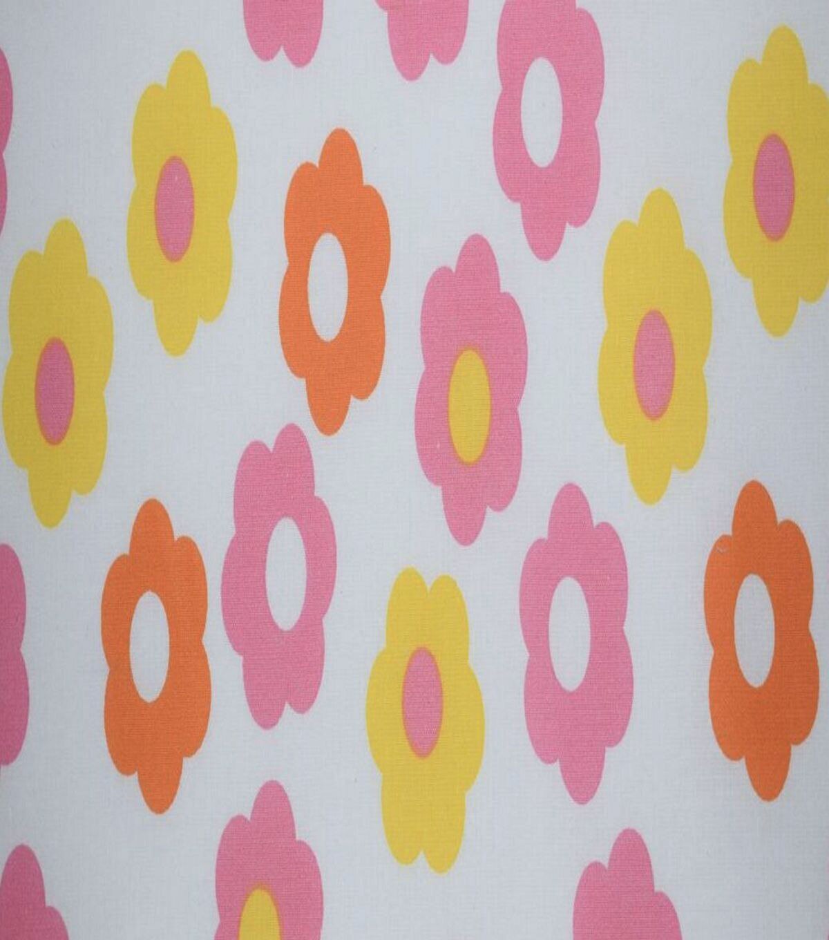 Pink & Yellow Groovy Daisies Quilt Cotton Fabric by Quilter's Showcase