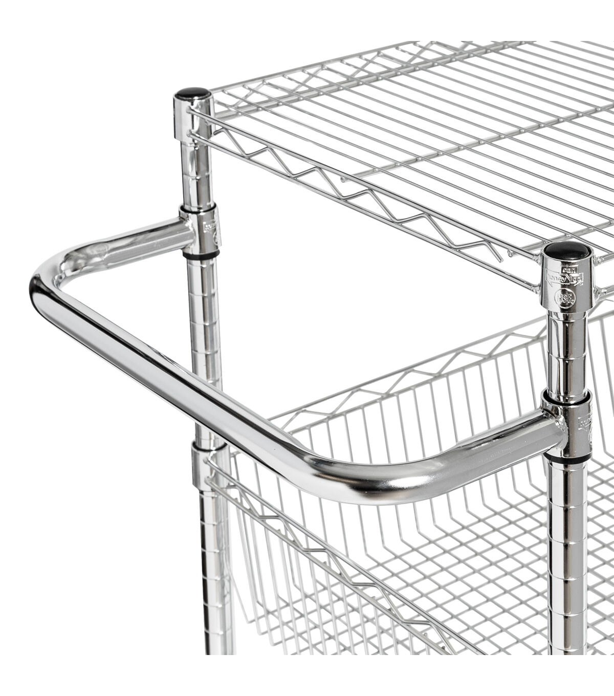 Honey Can Do 18 x 40 Steel Silver Chrome 3 Shelf Rolling Utility Cart