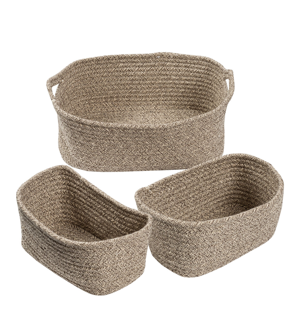 Honey Can Do 13 x 11 Nested Cotton Baskets With Carrying Handles 3ct