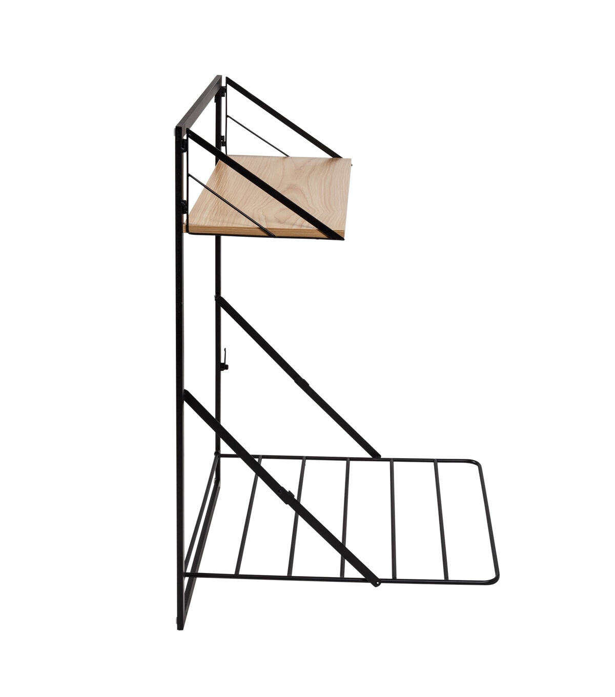 Honey Can Do 24 x 31 Black Wall Mounted Drying Rack With Shelf