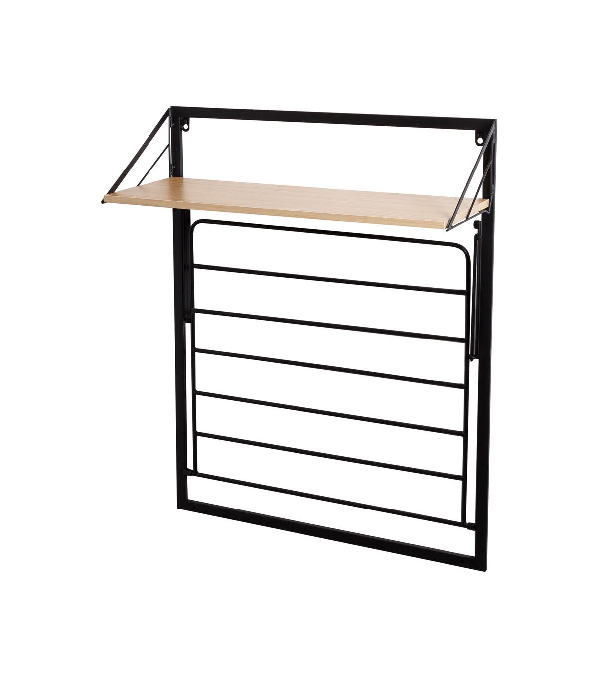 Honey Can Do 24 x 31 Black Wall Mounted Drying Rack With Shelf