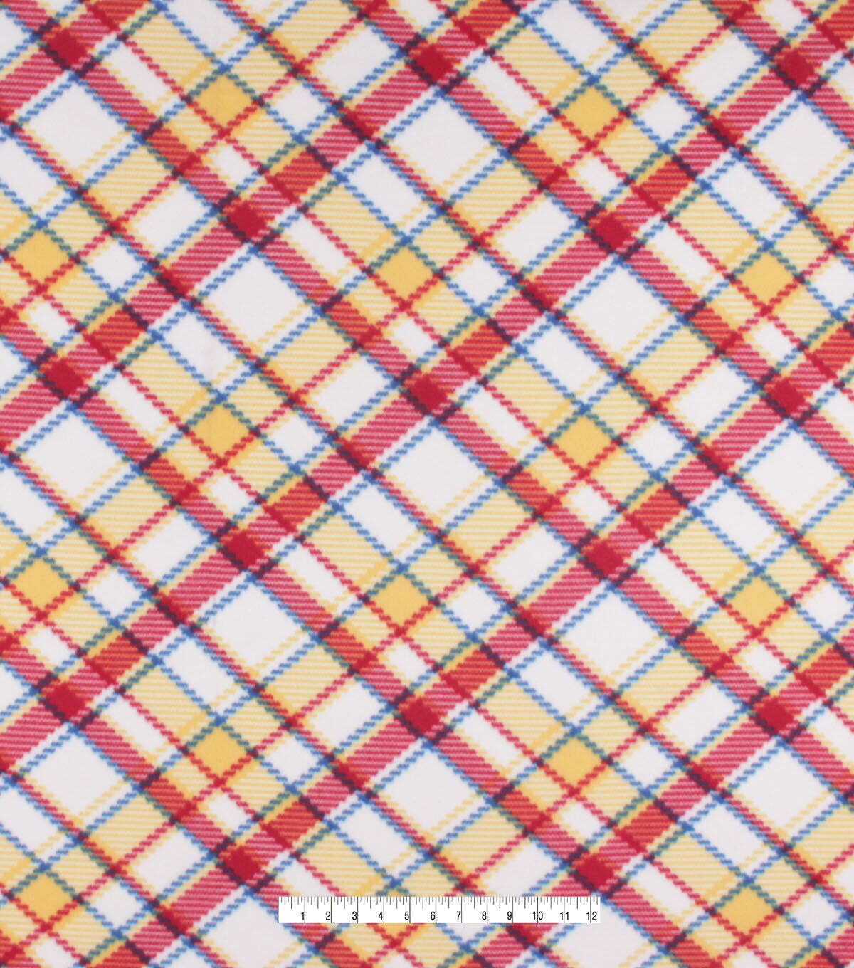 Primary Bias Plaid Blizzard Fleece Fabric