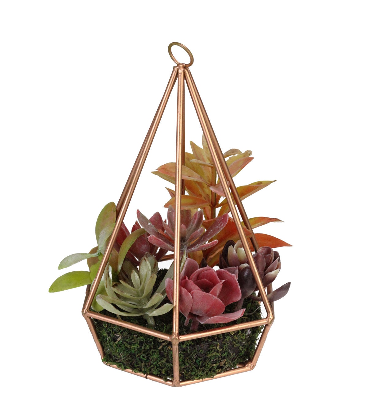 Northlight 9 Artificial Succulents Arrangement in 6-Sided Wire Frame