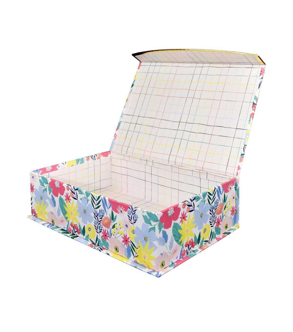10 x 7 Multicolor Flower Garden Blush Flip Top Box by Place & Time