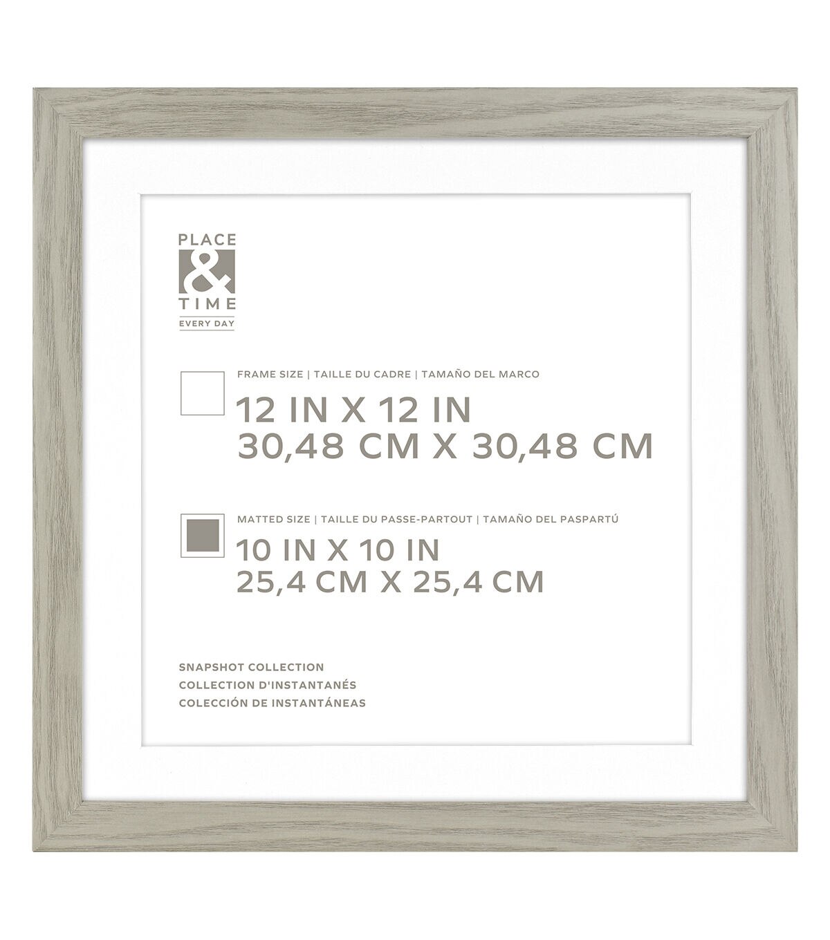 12 x 12 Matted to 10 x 10 Snapshot Gallery Frame by Place & Time