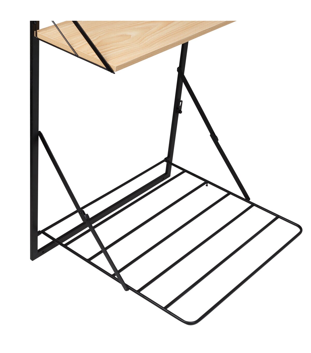 Honey Can Do 24 x 31 Black Wall Mounted Drying Rack With Shelf