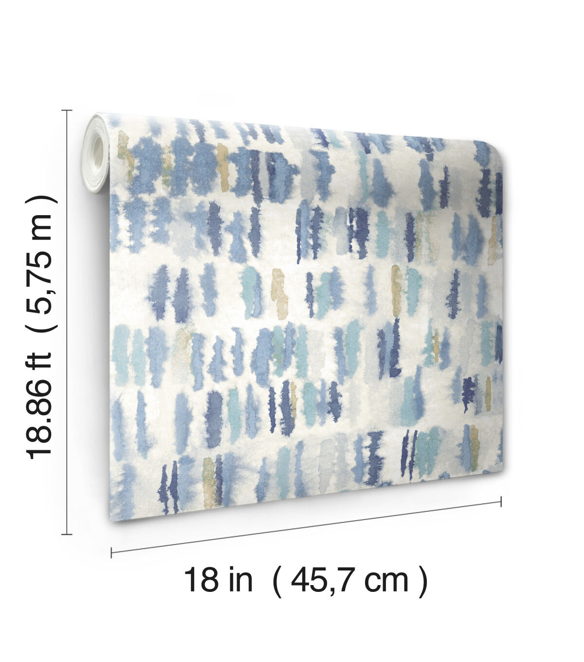 Tamara Day Watercolor Blue Peel & Stick Wallpaper By Roommates