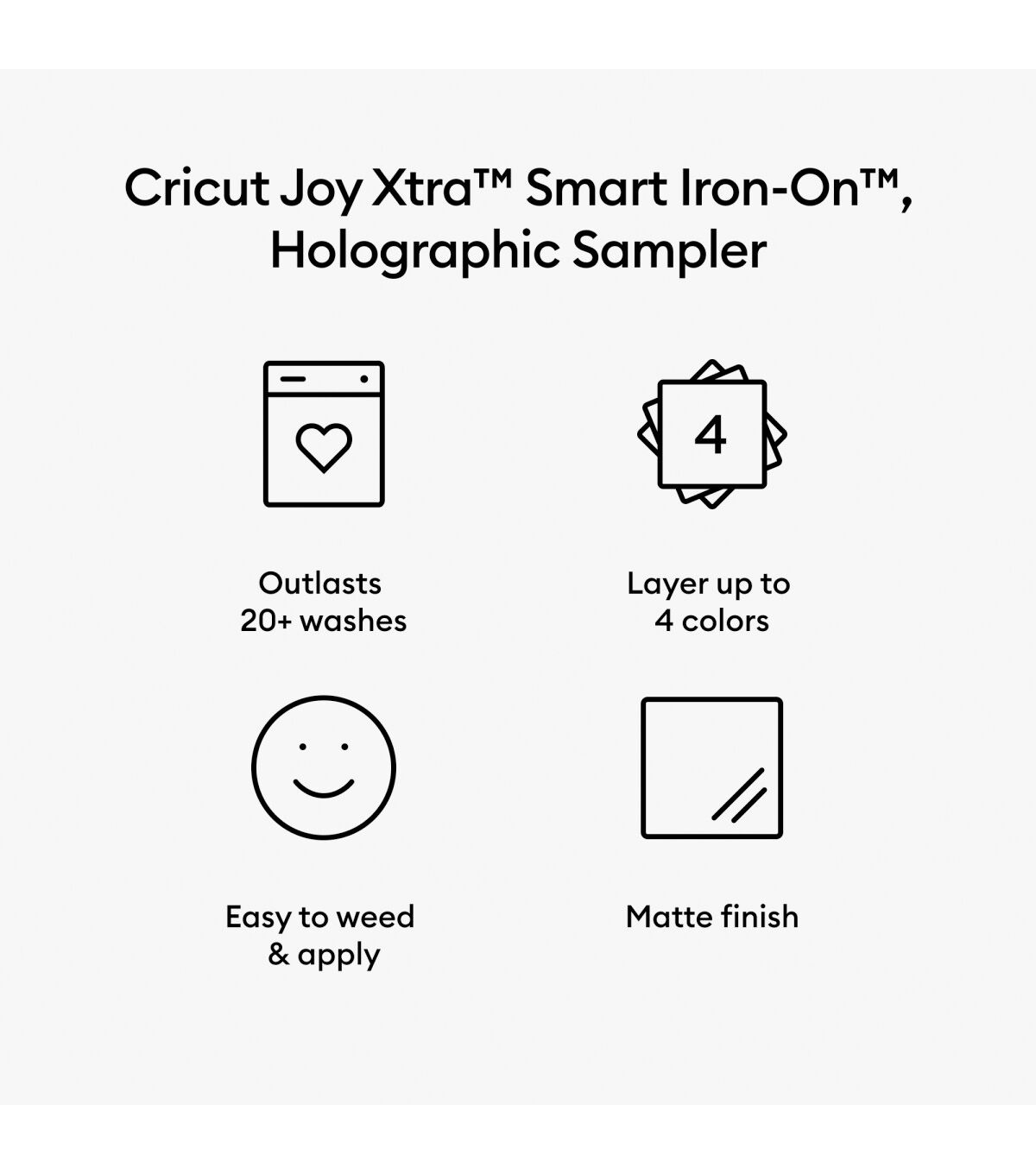 Cricut Joy Xtra 9.5 x 12 Holographic Smart Sampler Iron On 3ct