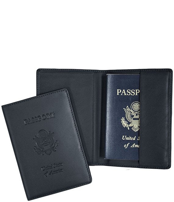 Leather Debossed RFID Blocking Passport Jacket