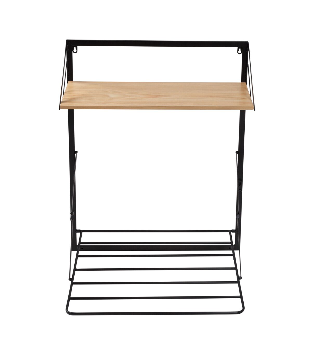 Honey Can Do 24 x 31 Black Wall Mounted Drying Rack With Shelf