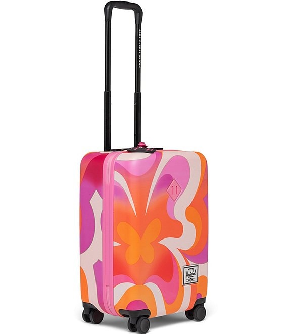 x Jade Purple Brown Butterfly Swirl Day Herschel Heritage Hardshell Large Carry Spinner Suitcase
