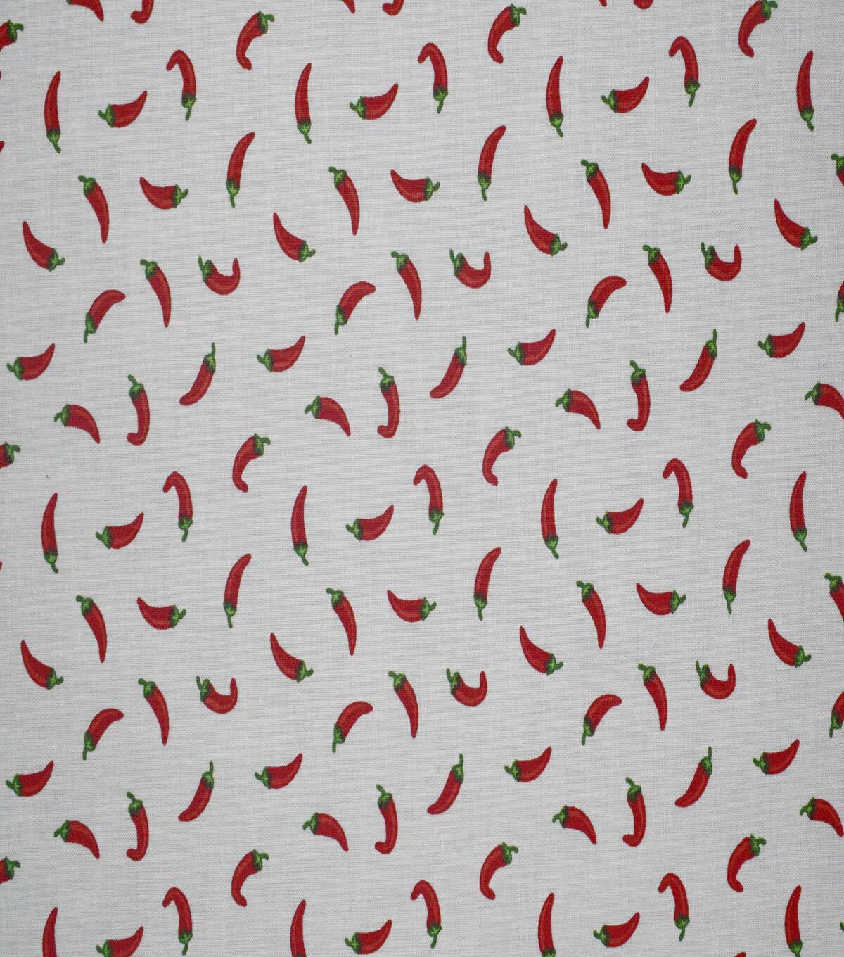 Garden Peppers on White Cotton Fabric by Quilter's Showcase