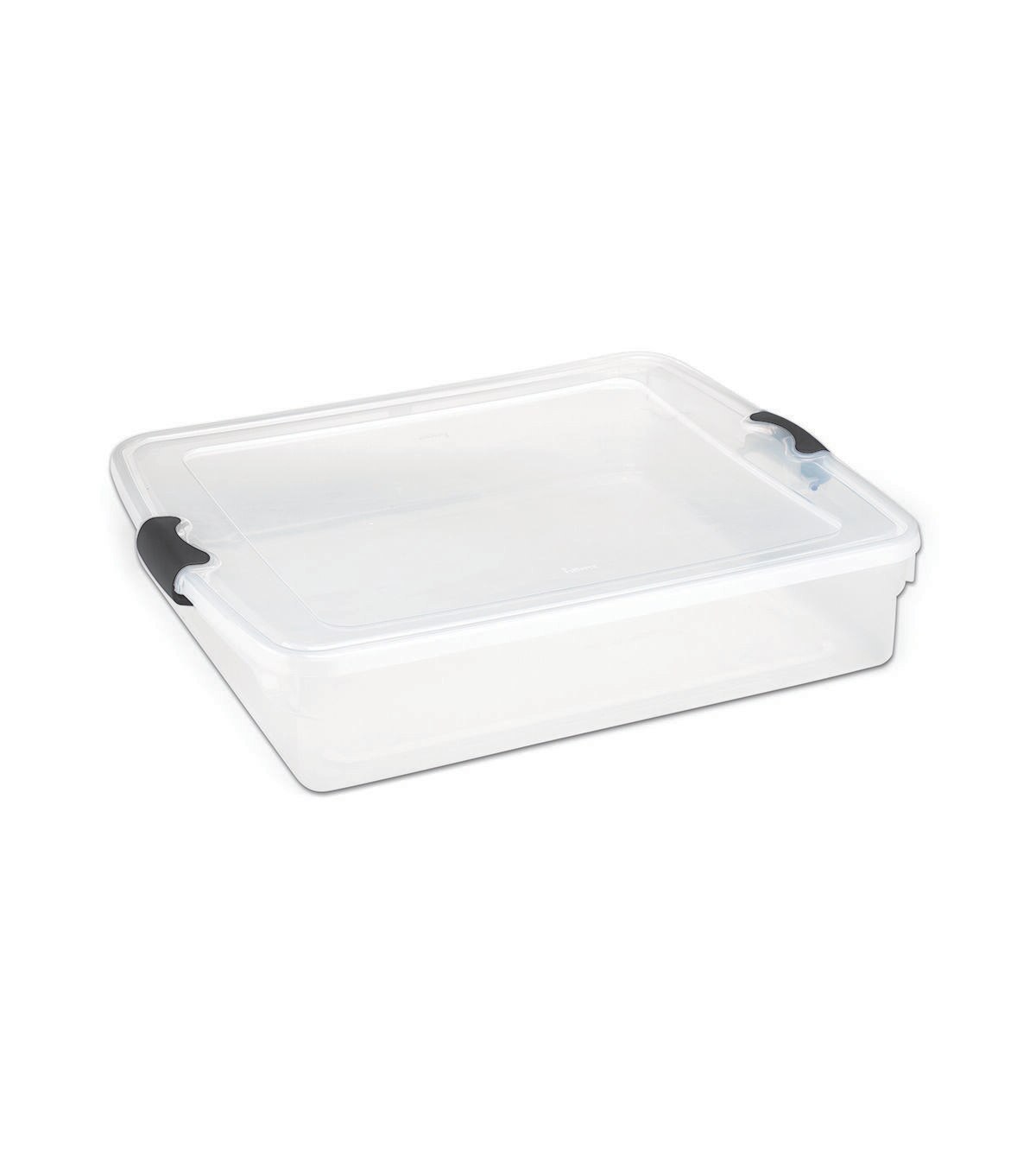 Homz 14 Gallon Clear & Gray Plastic Underbed Storage Container