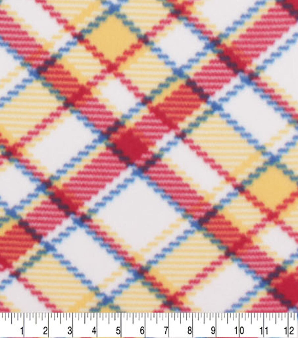 Primary Bias Plaid Blizzard Fleece Fabric