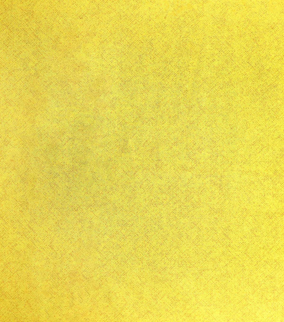 Yellow Textured Block Print Crosshatch Cotton Fabric by Keepsake Calico