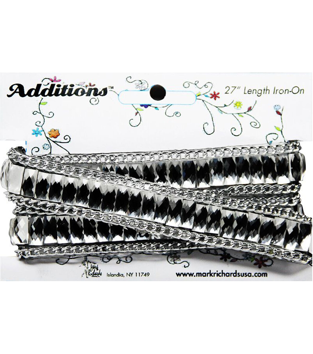 Mark Richards Additions 27'' Rectangle Rhinestone Iron on Strip