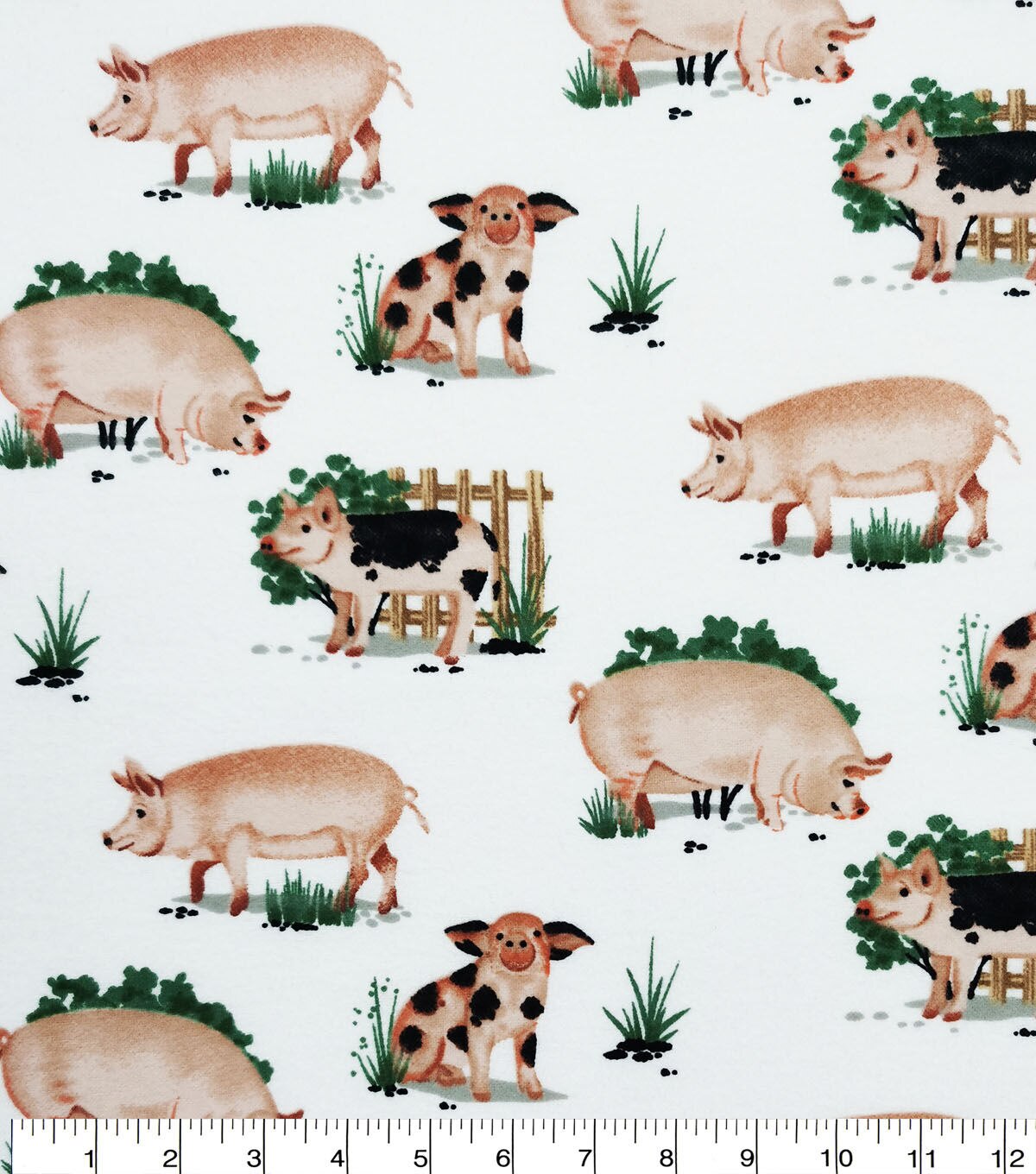 Pigs Super Snuggle Flannel Fabric