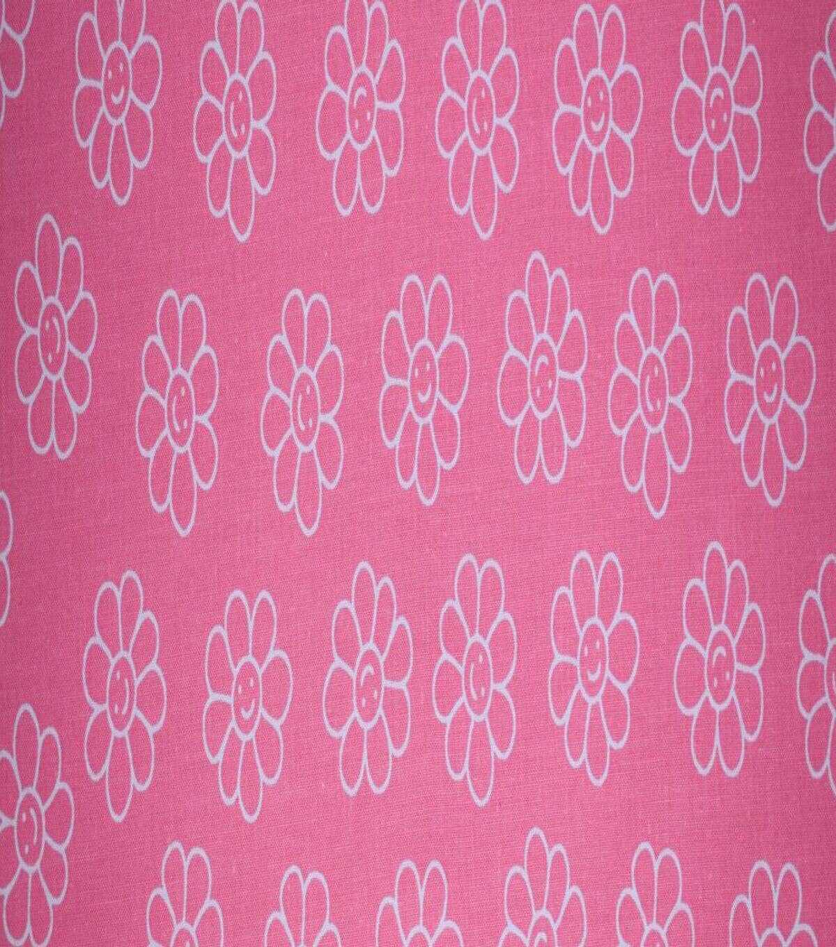 Happy Floral on Pink Quilt Cotton Fabric by Quilter's Showcase