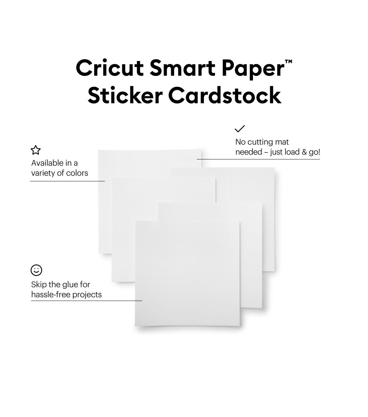 Cricut 13 x 13 White Smart Paper Sticker Cardstock Sheets 10ct