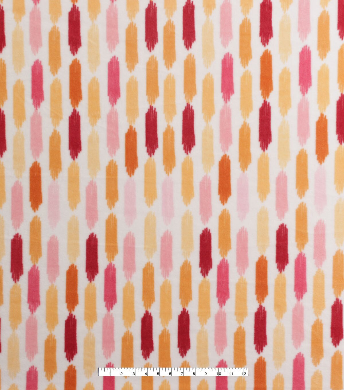 Orange & Pink Pastel Paint Strokes Anti Pill Fleece Fabric
