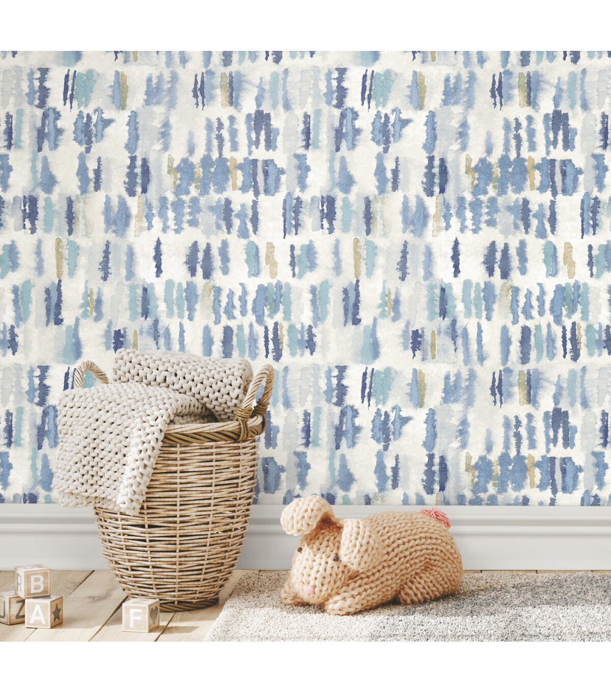 Tamara Day Watercolor Blue Peel & Stick Wallpaper By Roommates