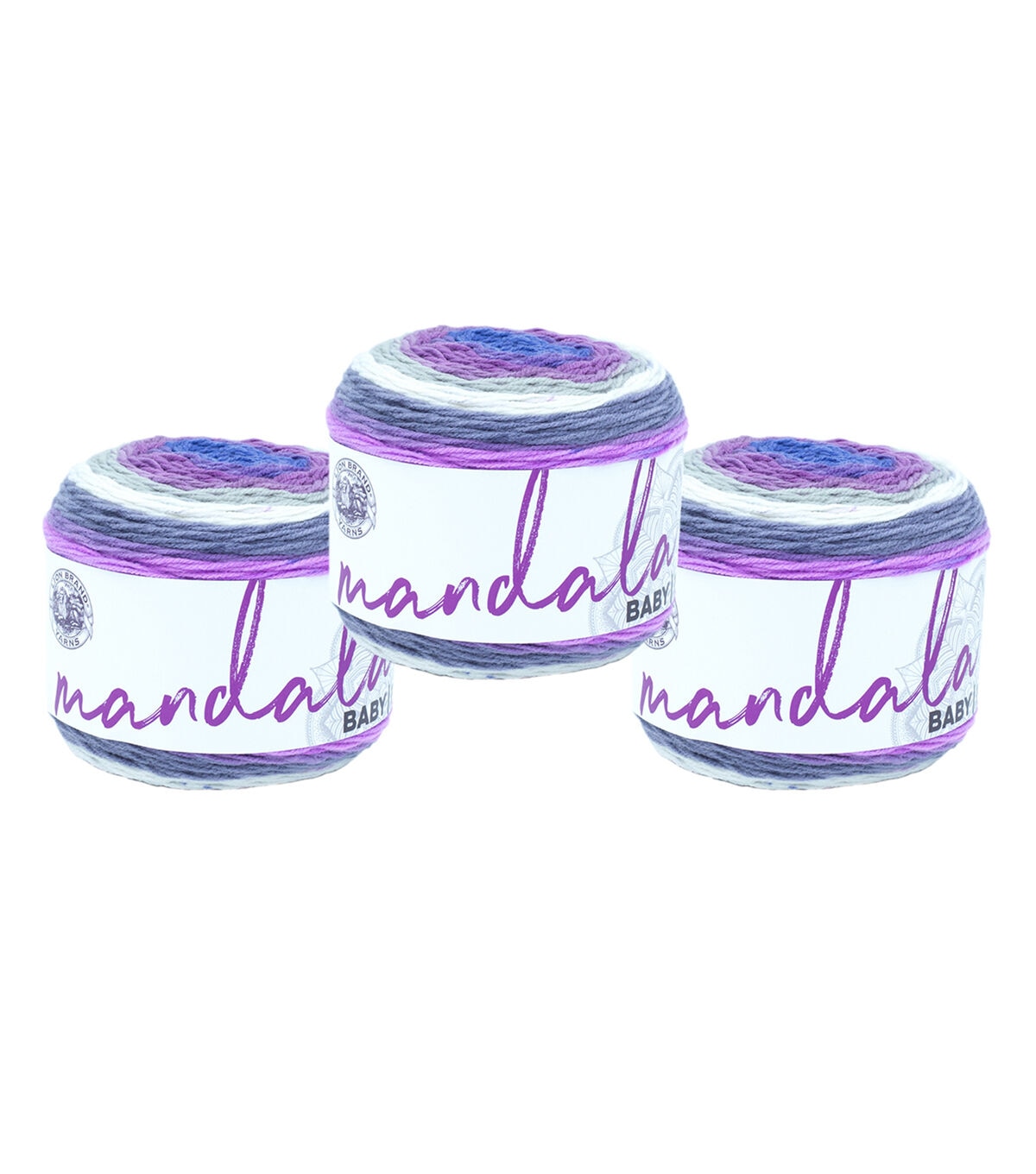 Lion Brand Mandala Baby 590yds Light Weight Acrylic Yarn 3 Bundle