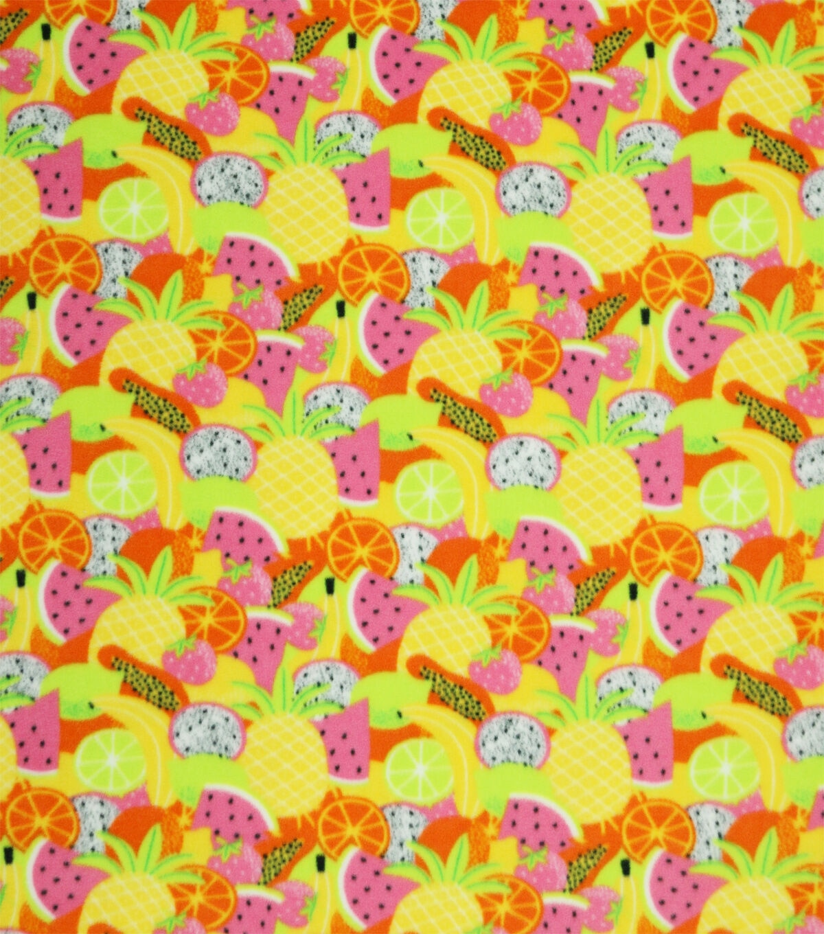 Yellow Vacation Fruit Salad Anti Pill Plush Fleece by POP!