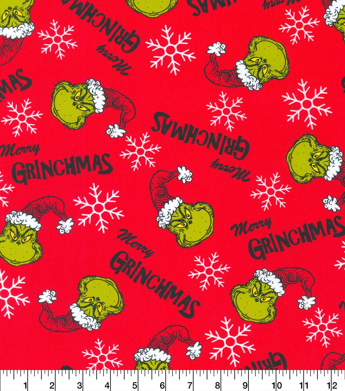 Robert Kaufman Merry Grinchmas & Snowflakes Christmas Cotton Fabric