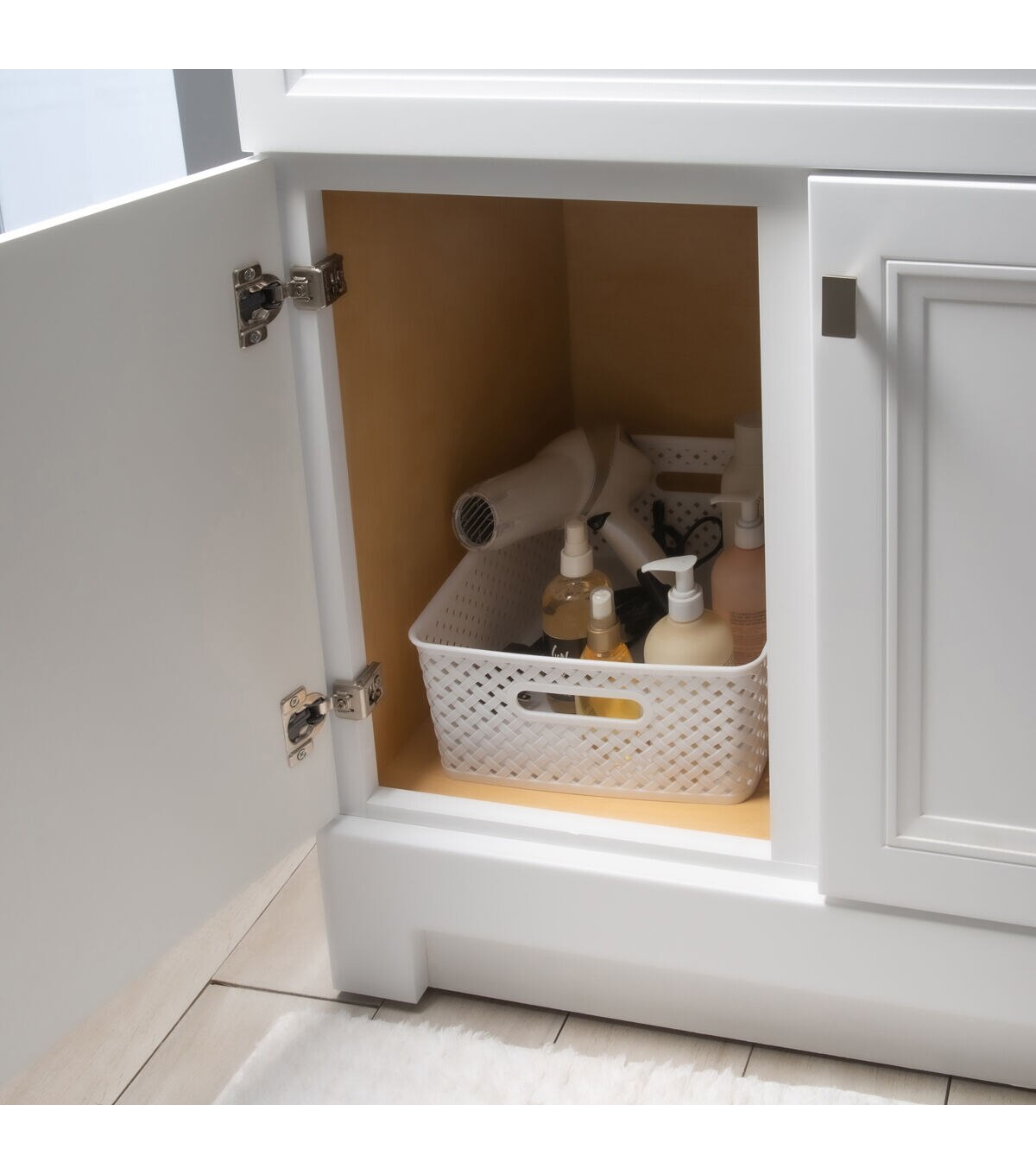 Simplify 14 x 5 Resin Wicker Storage Bin With Handles