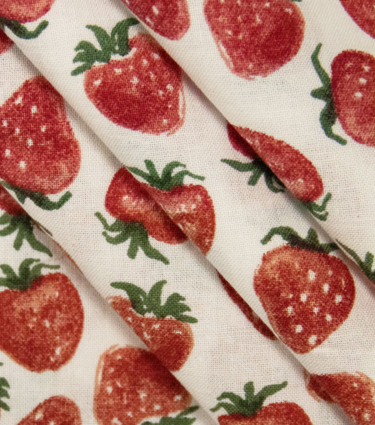 Tossed Strawberries Novelty Cotton Fabric