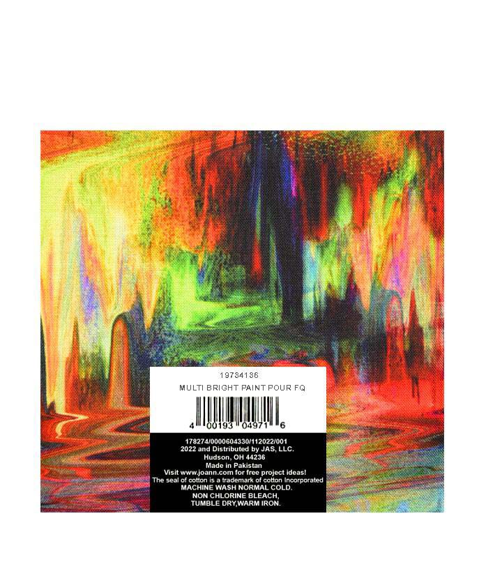 18 x 21 Multicolor Pour Quilt Cotton Fabric Quarter by Keepsake Calico