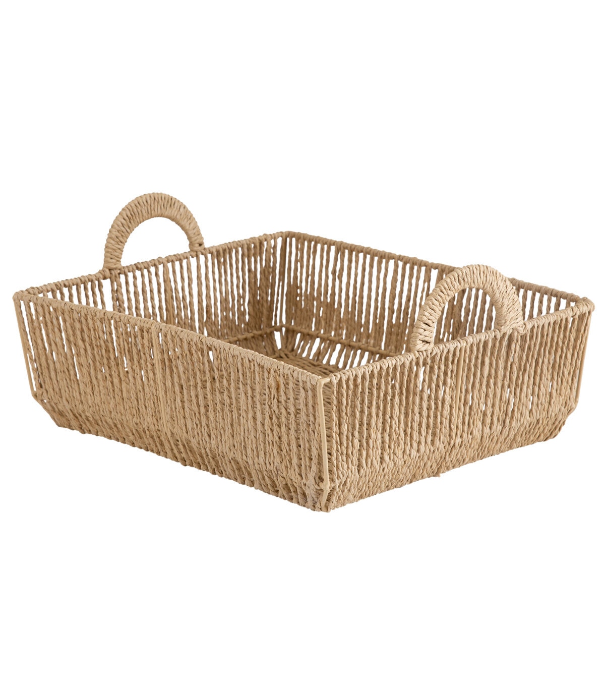Simplify 15 x 5 Dutch Weave Shelf Storage Basket With Round Handles