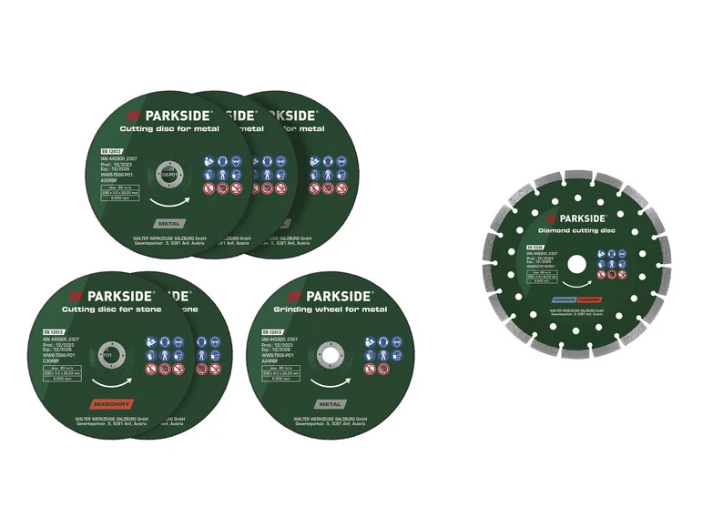 PARKSIDE Kit de disques à trononner ou ébavurer ou Disque à trononner diamanté, 230 mm
