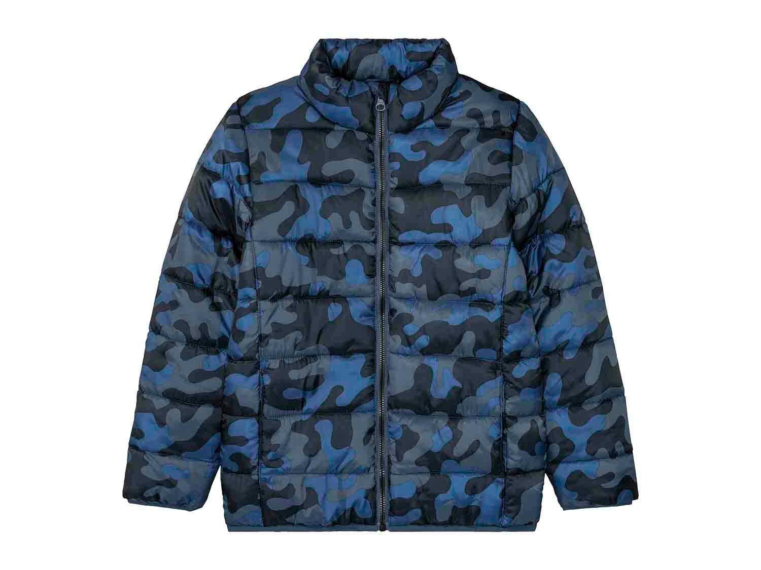 Chaqueta ligera azul estampada con cuello alzado júnior