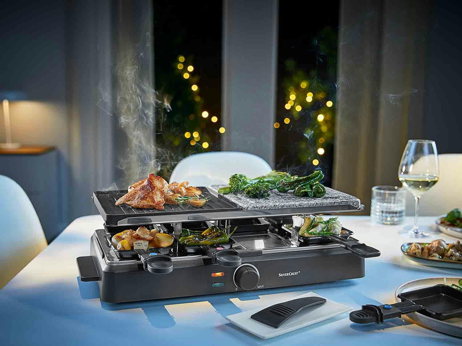Parrilla Raclette con piedra caliente 1400 W