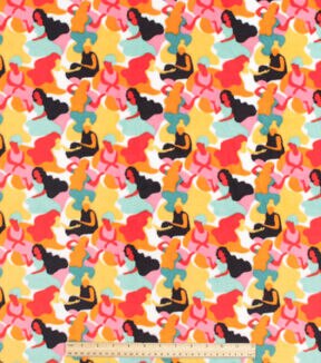 Multicolor Women's Empowerment Silhouettes Anti Pill Fleece Fabric