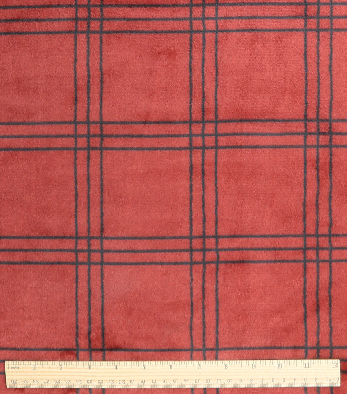 Tapestry Red Plaid Sew Lush Fleece Fabric
