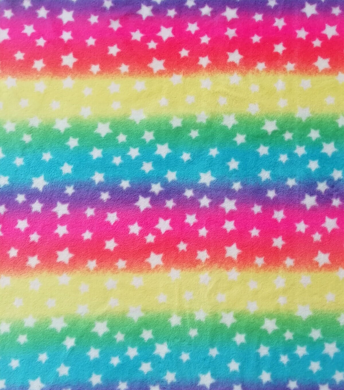 Stars on Multicolor Tie Dye Anti Pill Fleece Fabric