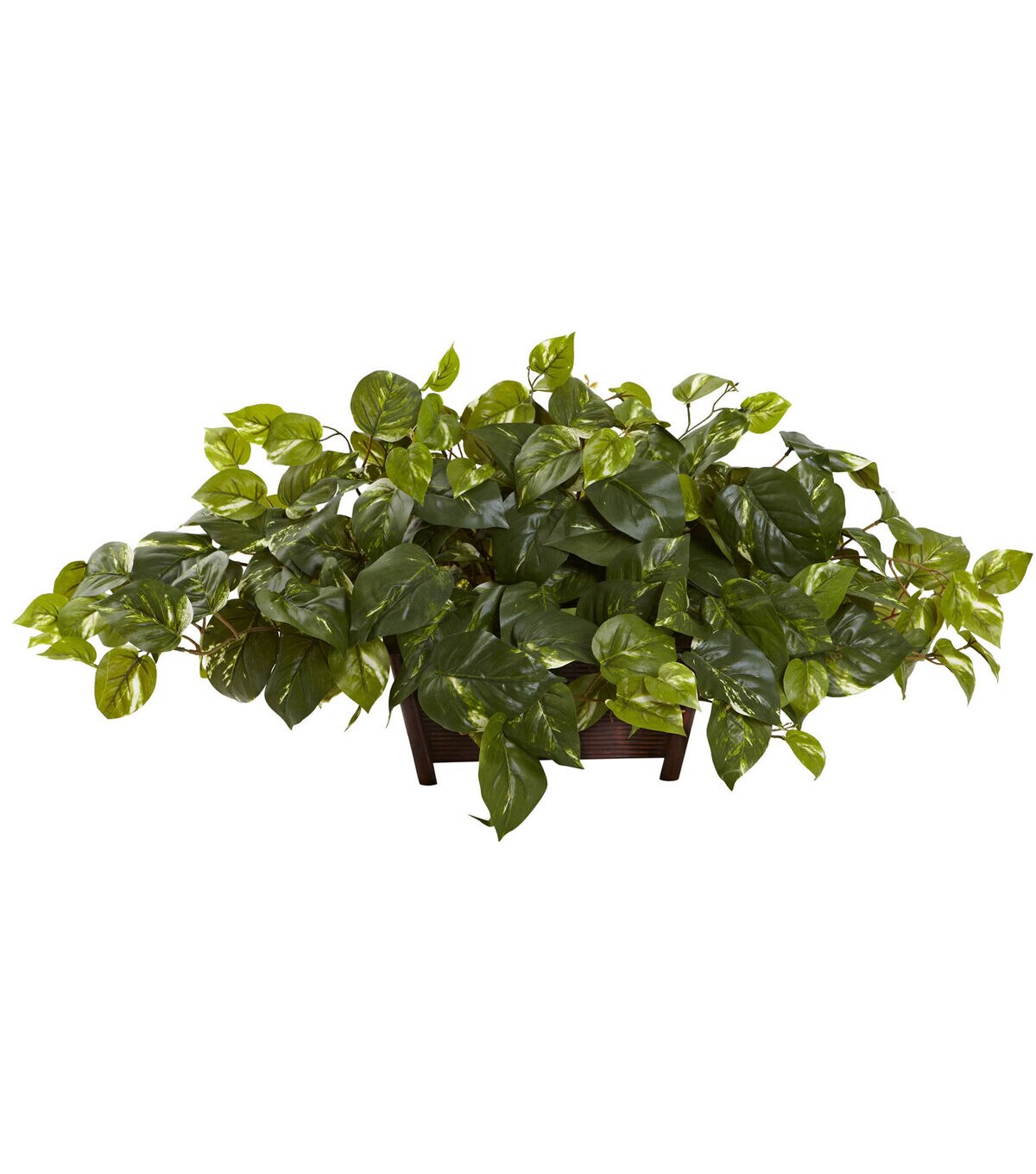 Nearly Natural 20 Pothos With Rectangle Decorative Planter