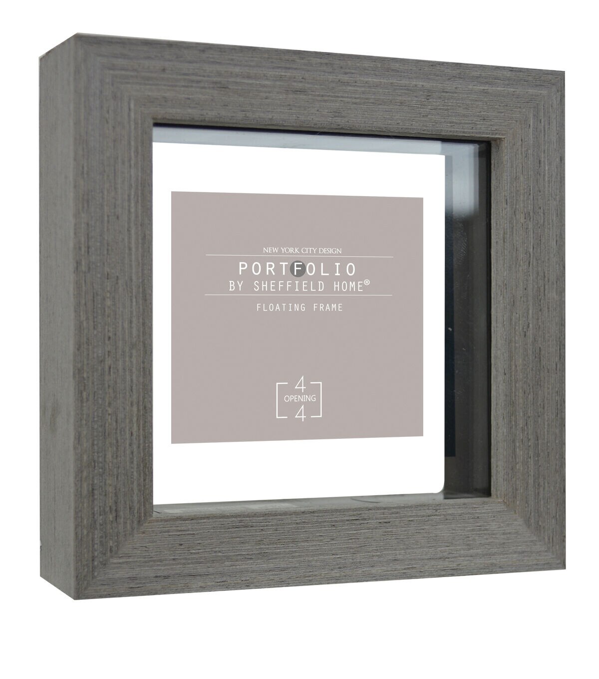 Sheffield Home 4 Gray Portfolio Casual Rustic Floating Frame