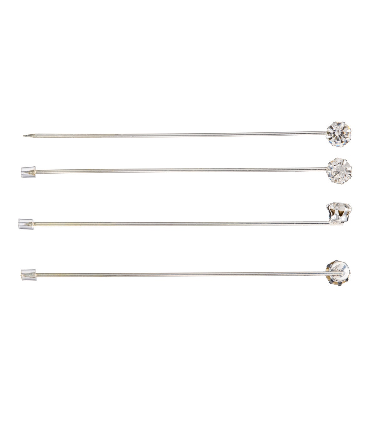 10pk Pearl Pins With Clear Glass Stones by Bloom Room