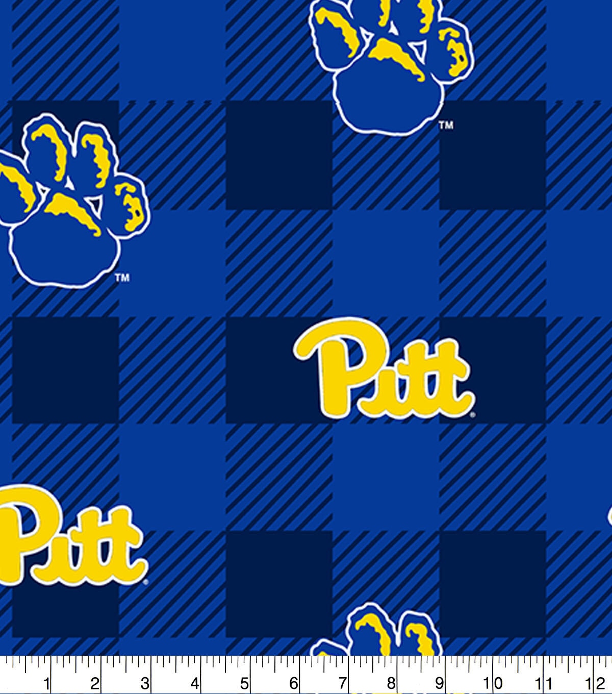 University of Pittsburgh Panthers Fleece Fabric Buffalo Check