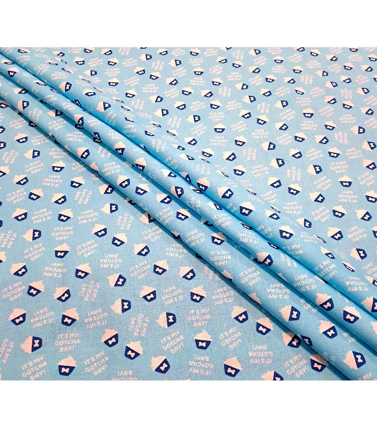 Cupcakes on Blue Novelty Cotton Fabric