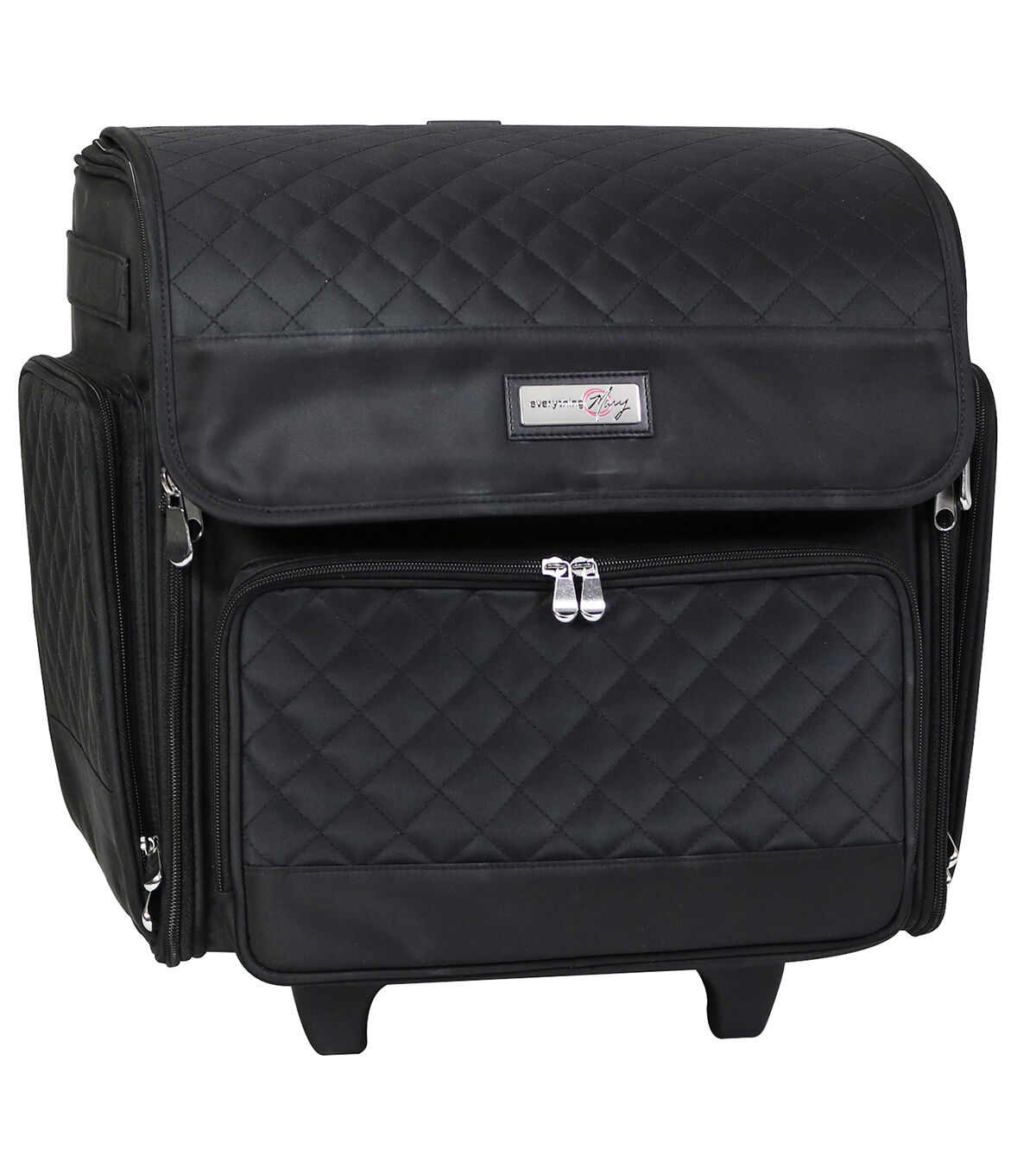 Everything Mary 17.5 Black Quilted Rolling Papercraft Craft Case