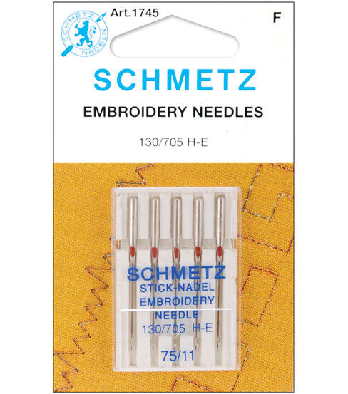 Schmetz Embroidery Machine Needles 5pcs Size 75/11