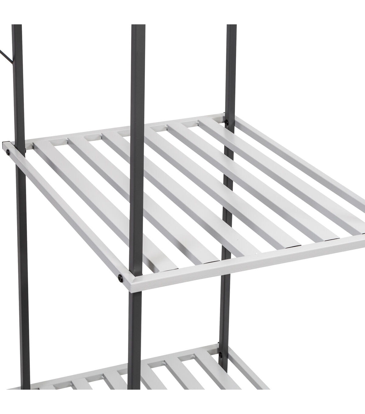 Honey Can Do 68 Gray Metal Freestanding Open Closet With 4 Shelves